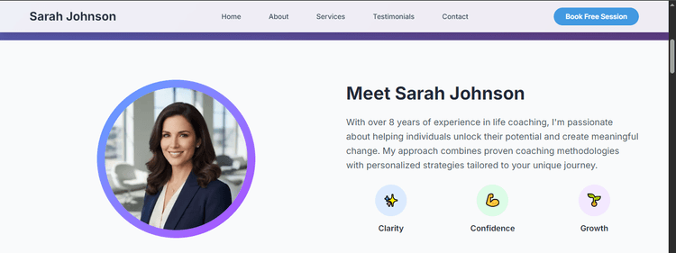 Sarah's Life Coaching Website